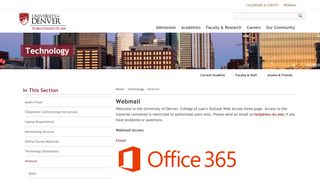 
                            1. Webmail | Sturm College of Law - University of Denver