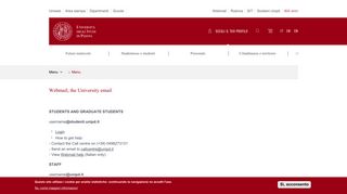 
                            8. Webmail, the University email | Università di Padova - Unipd