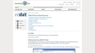 
                            4. Webmail über das ZEDAT-Portal