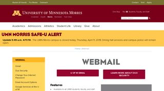 
                            12. Webmail | University of Minnesota, Morris