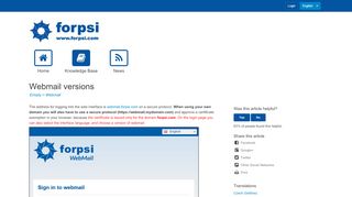 
                            10. Webmail versions - FORPSI