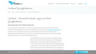 
                            8. Webmail Zusatzfunktionen - E-Mail und Freemail von Emailn.de