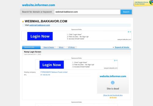 
                            12. webmail.bakkavor.com at WI. KEMP Login Screen - Website Informer