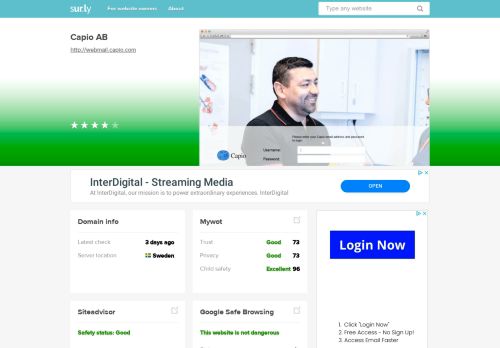 
                            5. webmail.capio.com - Capio AB - Webmail Capio - Sur.ly