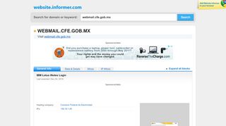 
                            3. webmail.cfe.gob.mx at WI. IBM Lotus iNotes Login - Website Informer