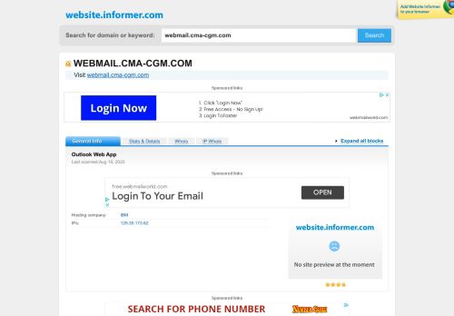 
                            12. webmail.cma-cgm.com at Website Informer. Search. Visit Webmail ...