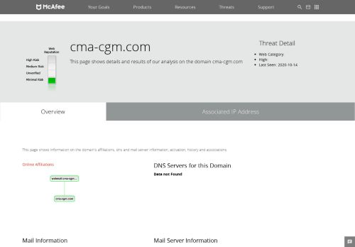 
                            3. webmail.cma-cgm.com - Domain - McAfee Labs Threat Center