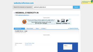 
                            8. webmail.cybercity.in at WI. CorpMail Server - Login - Website Informer