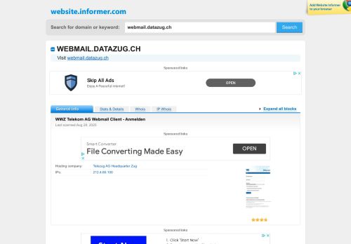 
                            5. webmail.datazug.ch at WI. WWZ Telekom AG Webmail Client ...