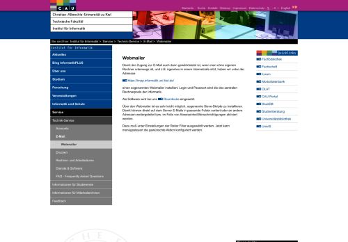 
                            13. Webmailer - Institut für Informatik - Christian-Albrechts-Universität zu Kiel