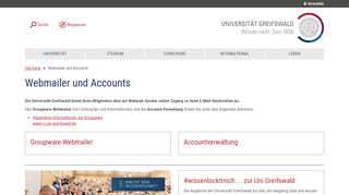 
                            1. Webmailer - Universität Greifswald