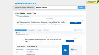 
                            9. webmail.hds.com at Website Informer. Outlook. Visit Webmail Hds.
