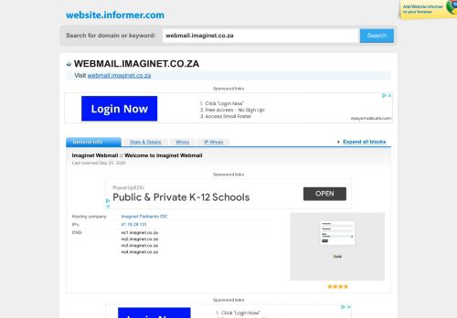 
                            13. webmail.imaginet.co.za at WI. Horde :: Log in - Website Informer