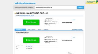 
                            4. webmail.mariecurie.org.uk at WI. Something went wrong