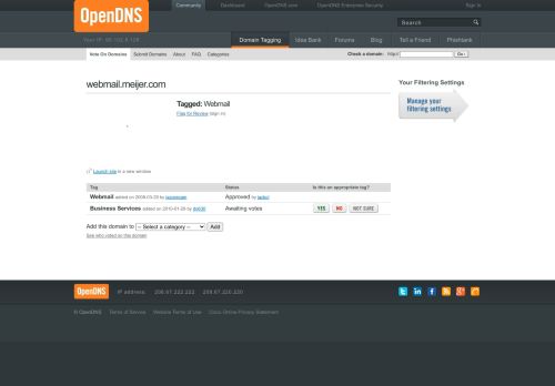 
                            3. webmail.meijer.com - Domain Tagging - OpenDNS