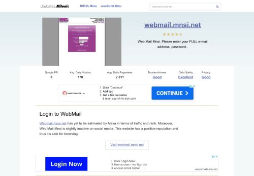 
                            4. Webmail.mnsi.net website. Login to WebMail.