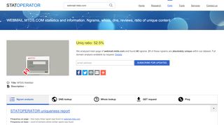 
                            13. WEBMAIL.MTDS.COM statistics and information. Ngram ...