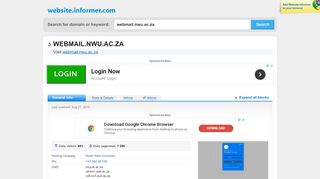 
                            8. webmail.nwu.ac.za at Website Informer. Visit Webmail Nwu.