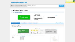 
                            3. webmail.oce.com at WI. Outlook Web App - Website Informer
