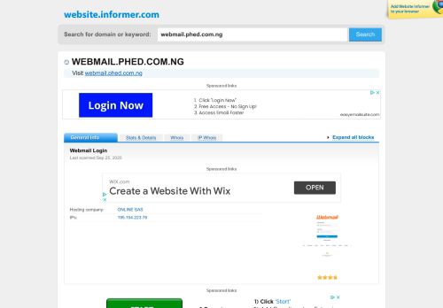 
                            3. webmail.phed.com.ng at Website Informer. Visit Webmail Phed.