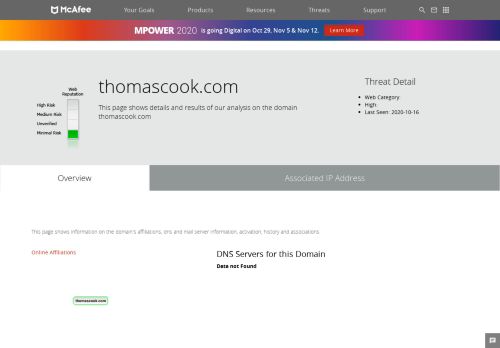 
                            9. webmail.thomascook.com - Domain - McAfee Labs Threat Center