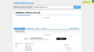 
                            8. webmail.unizulu.ac.za at WI. Outlook Web App - Website Informer