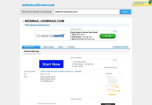 
                            1. webmail.usiminas.com at WI. Outlook Web App - Website Informer