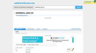 
                            8. webmail.uzh.ch at Website Informer. Login. Visit Webmail Uzh.