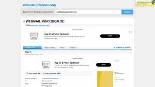 
                            12. webmail.vgregion.se at Website Informer. Sign In. Visit Webmail ...