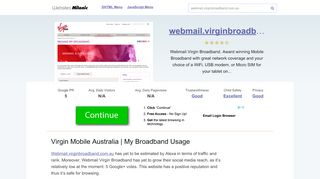 
                            8. Webmail.virginbroadband.com.au website. Virgin Mobile Australia ...