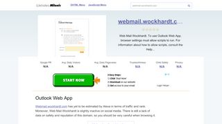 
                            2. Webmail.wockhardt.com website. Outlook Web App.