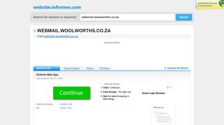 
                            1. webmail.woolworths.co.za at WI. Outlook Web App - Website Informer