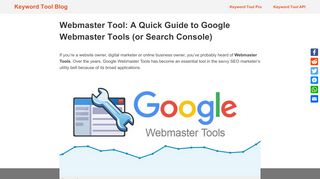 
                            10. Webmaster Tools: A Quick Guide to Google Webmaster Tools (or ...