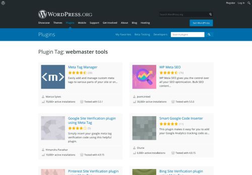 
                            13. webmaster tools | WordPress.org
