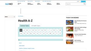 
                            4. WebMD Common Health Topics A-Z - Find reliable health and medical ...