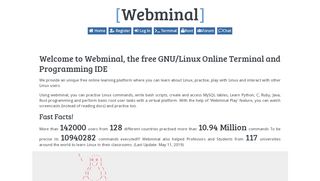 
                            8. Webminal - Learn and Practise Linux online, Programming online