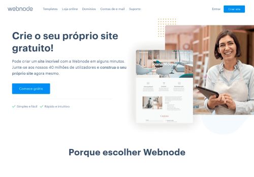 
                            2. Webnode: Criar site grátis | Descubra como criar um site