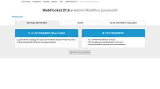 
                            5. WebPocket 21.6 > Admin Modifica password - Tre. Configurazione ...