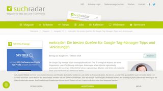 
                            12. webradar: Die besten Quellen für Google-Tag-Manager-Tipps und ...