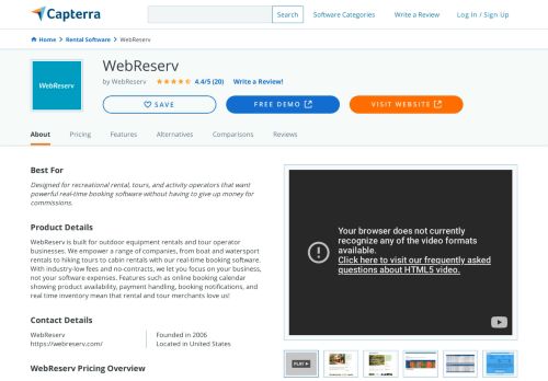 
                            3. WebReserv Reviews and Pricing - 2019 - Capterra