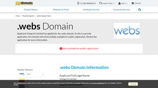 
                            7. .webs Domain Registration - .webs Domains - Vistaprint Limited ...