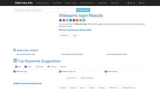 
                            5. Websams login Results For Websites Listing - SiteLinks.Info