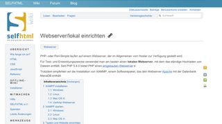 
                            10. Webserver/lokal einrichten – SELFHTML-Wiki