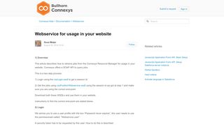 
                            7. Webservice for usage in your website – Connexys Help