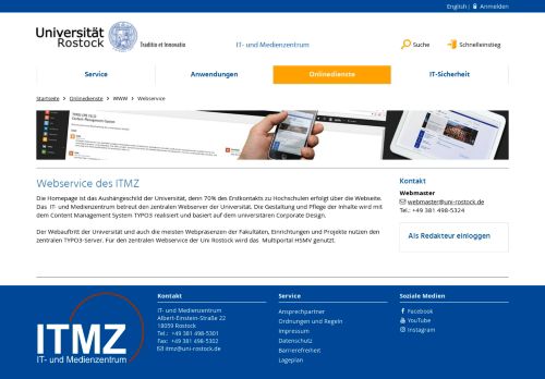 
                            11. Webservice - IT- und Medienzentrum - Universität Rostock