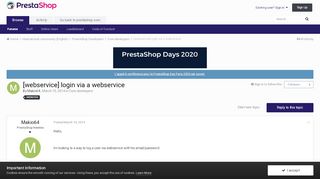 
                            12. [webservice] login via a webservice - Core developers - PrestaShop