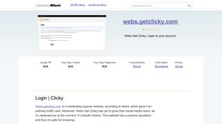 
                            11. Webs.getclicky.com website. Login | Clicky.