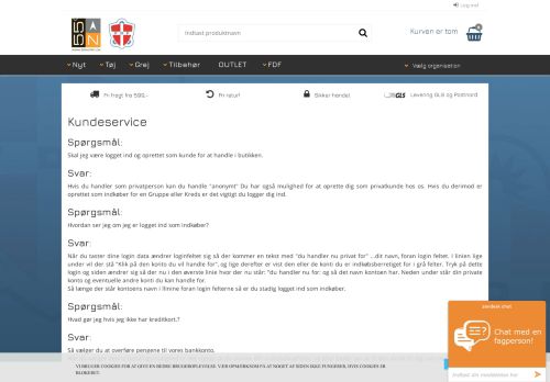 
                            8. Webshop for FDFere - Produkter med FDFs logo - Kundeservice