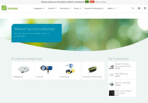 
                            3. Webshop voor zuurstof en OSAS producten - VIVISOL Nederland