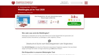 
                            3. WebSingles.at im großen Singlebörsen-Test 2019